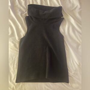 Zara sleeveless Black Turtleneck Top